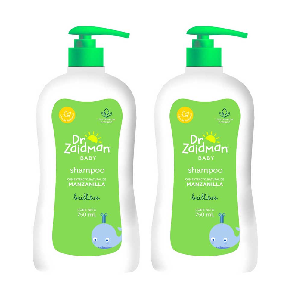 Pack Shampoo para Bebé DR ZAIDMAN Manzanilla Botella 750ml x 2un