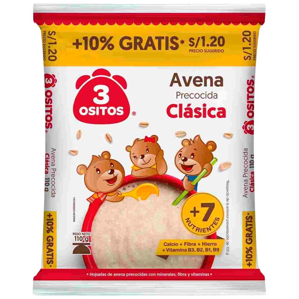 Avena Clásica 3 OSITOS Bolsa 110g