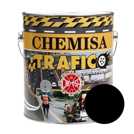 Pintura Chemisa Tráfico Caucho Clorado Negro Mate 1 gal