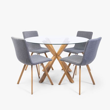 Juego de Comedor Nórdico 4 Sillas Gris