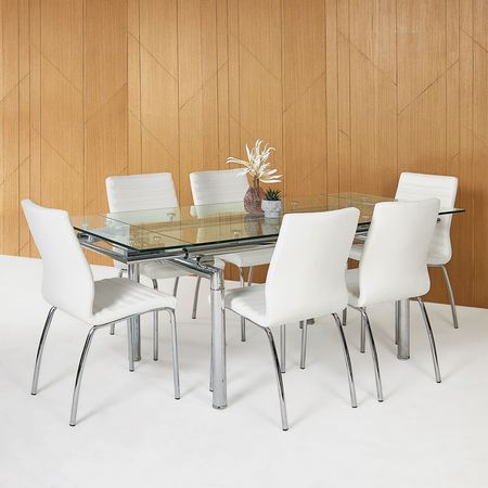 Juego de Comedor Extensible Salamanca 6 Sillas Blanco