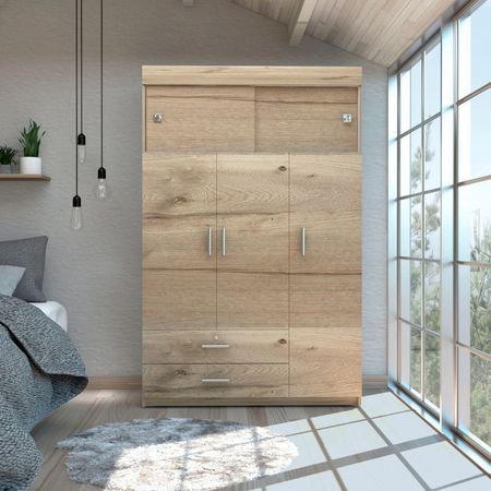 Ropero Manila Z-120 5 Puertas - Coñac/Blanco Ropero Manila Z-120 5 Puertas - Duna/Blanco