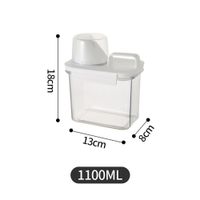 Frasco Almacenamiento 1100 ml con taza medidora Pack x 2