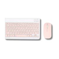 Teclado inalámbrico Bluetooth con Mouse Rosado