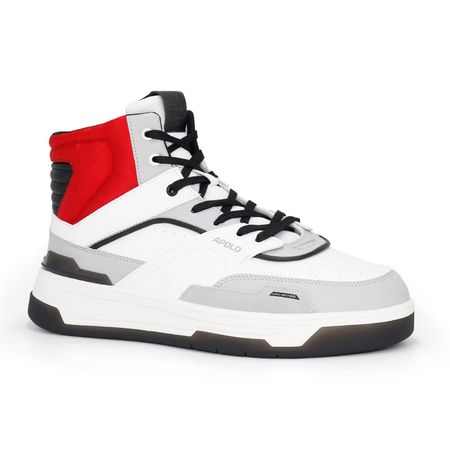 Zapatillas Botín Urbano Hombre APOLO AH24-05Q4 BLANCO/GRIS/ROJO 39