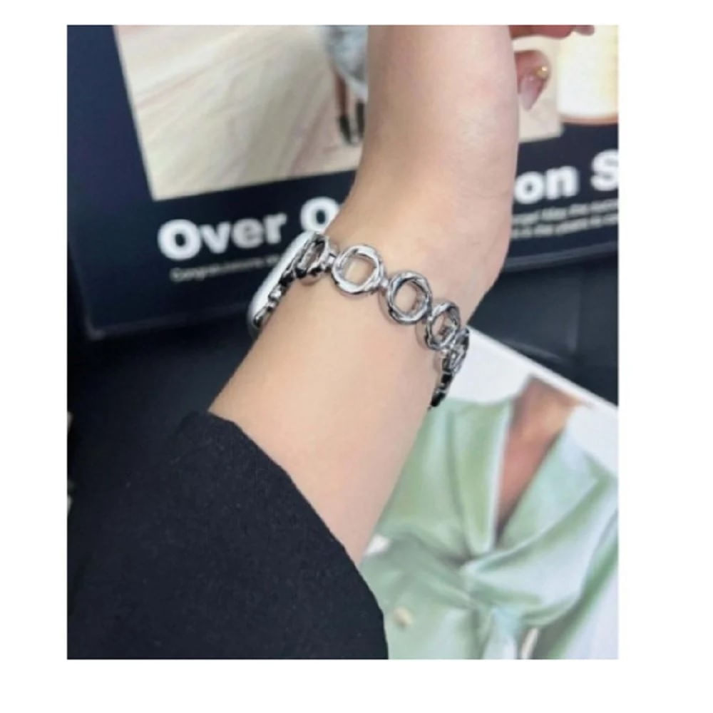 Correa Para Applewatch Y Watch Acero Rings Anillo  42 44 45 49mm Plata