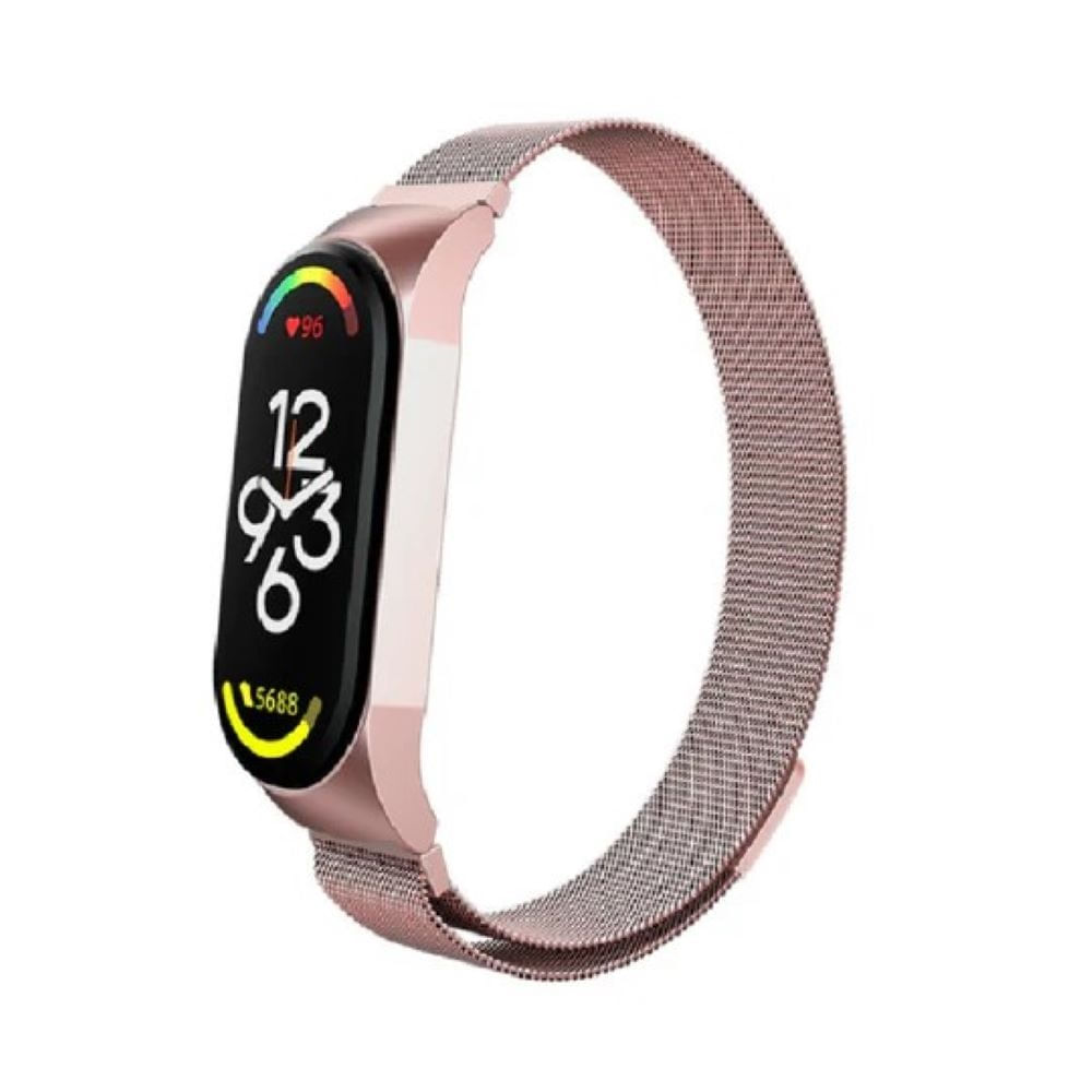 Correa milanese imantada para mi band 4 rosado