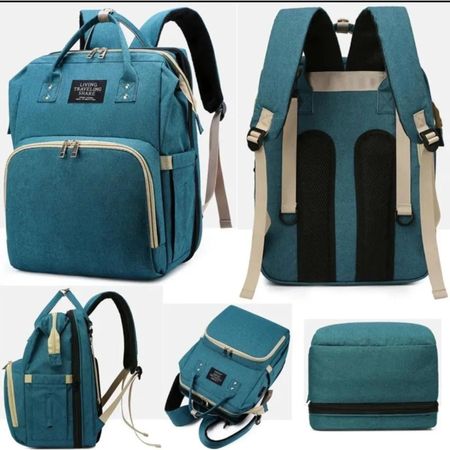 MOCHILA PAÑALERA CONVERTIBLE 3 EN 1 - VERDE