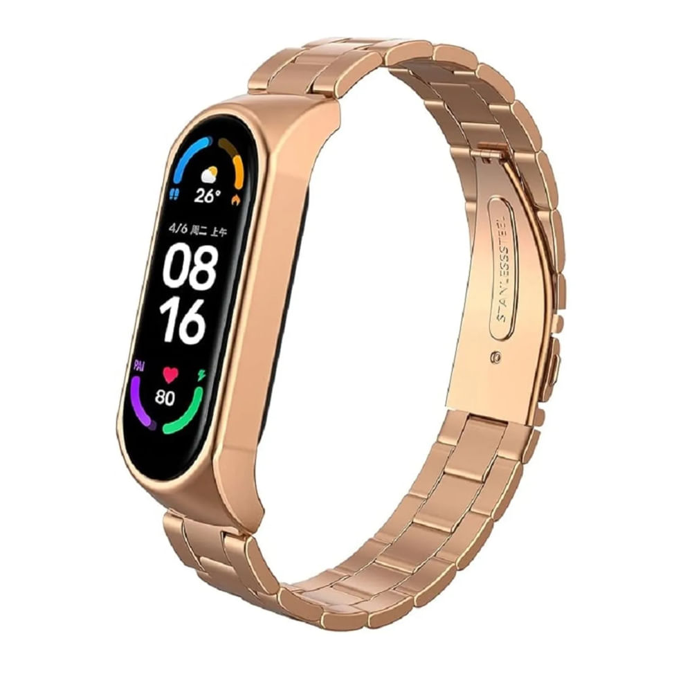 Correa eslabones para mi band 7 rosa gold