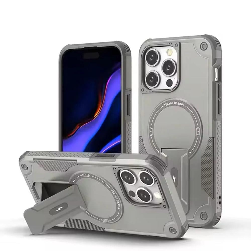 CASE MOKET ARMOR ANTICAIDAS PARA IPHONE 16 PRO MAX GRIS