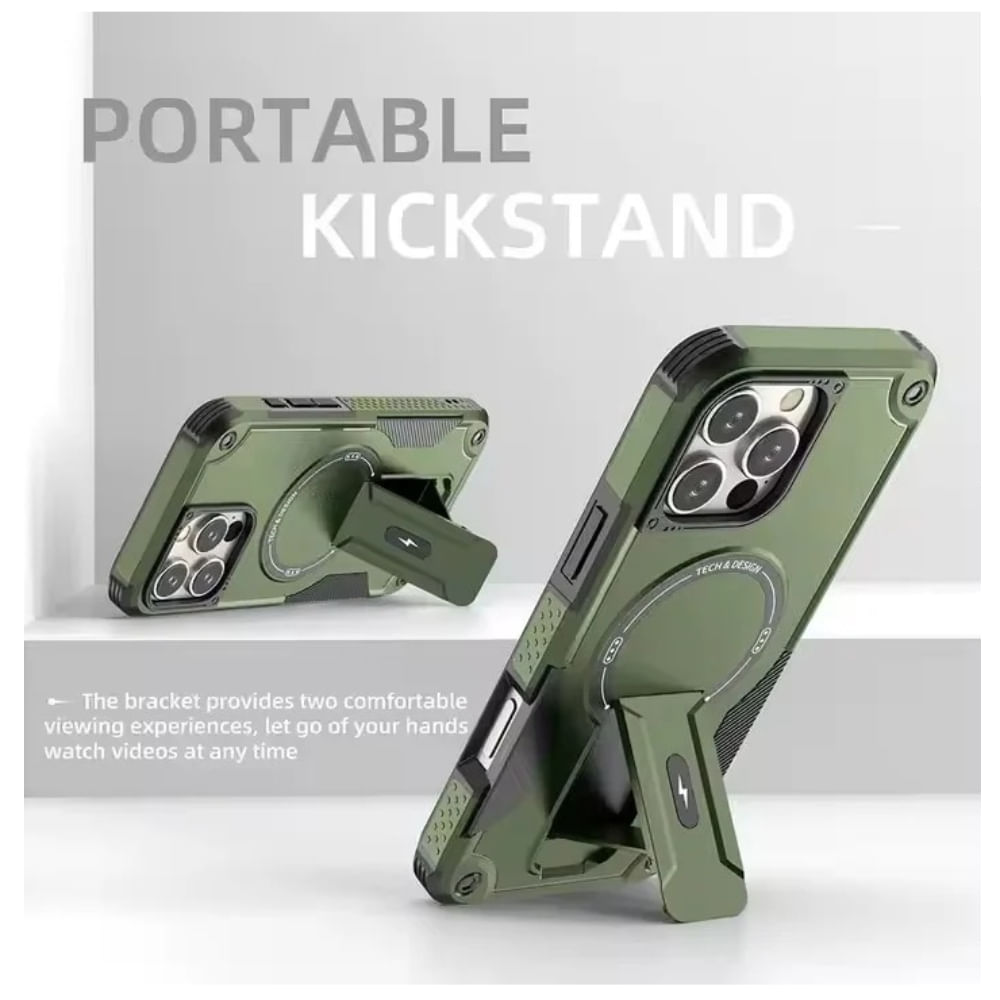 CASE MOKET ARMOR ANTICAIDAS PARA IPHONE 14 VERDE