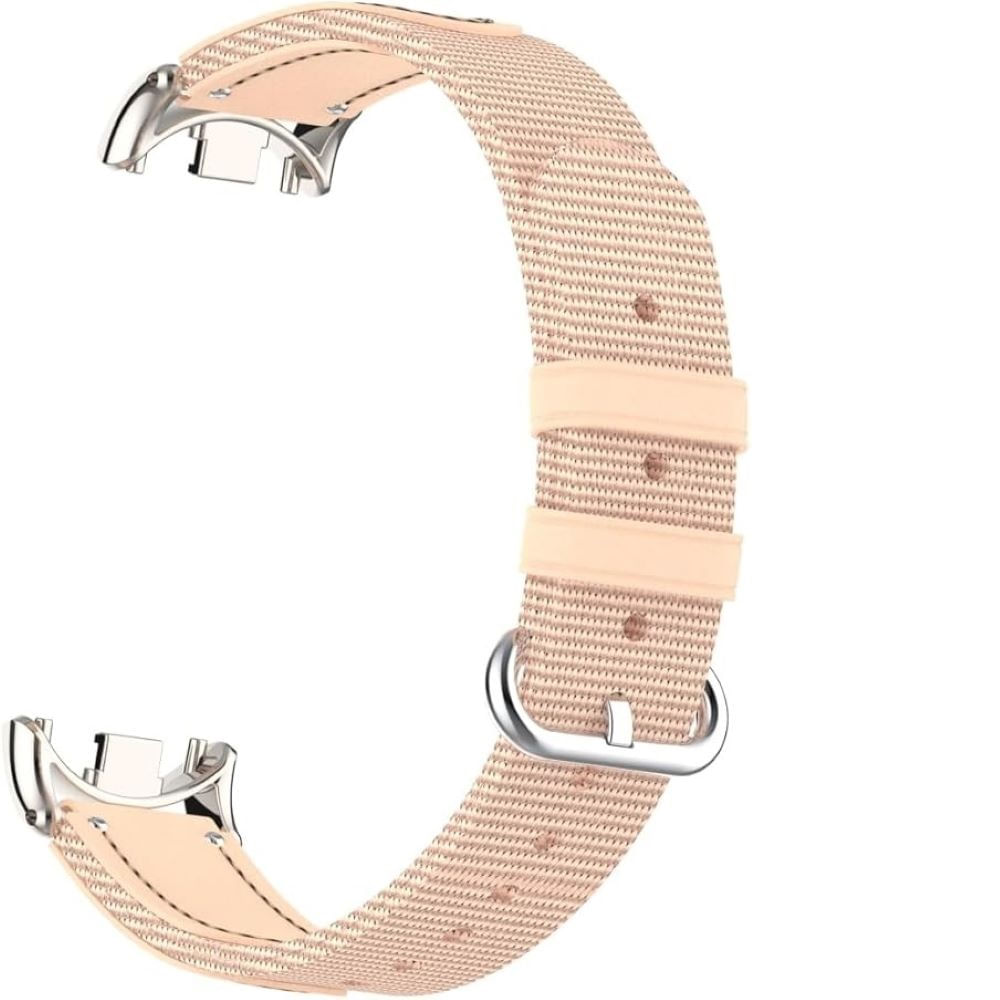 Correa de cuero y tela para Xiaomi Band 8-9 Rosado