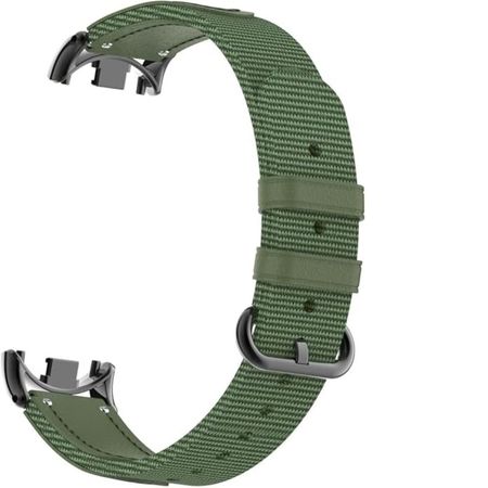 Correa de cuero y tela para Xiaomi Band 8-9 Verde