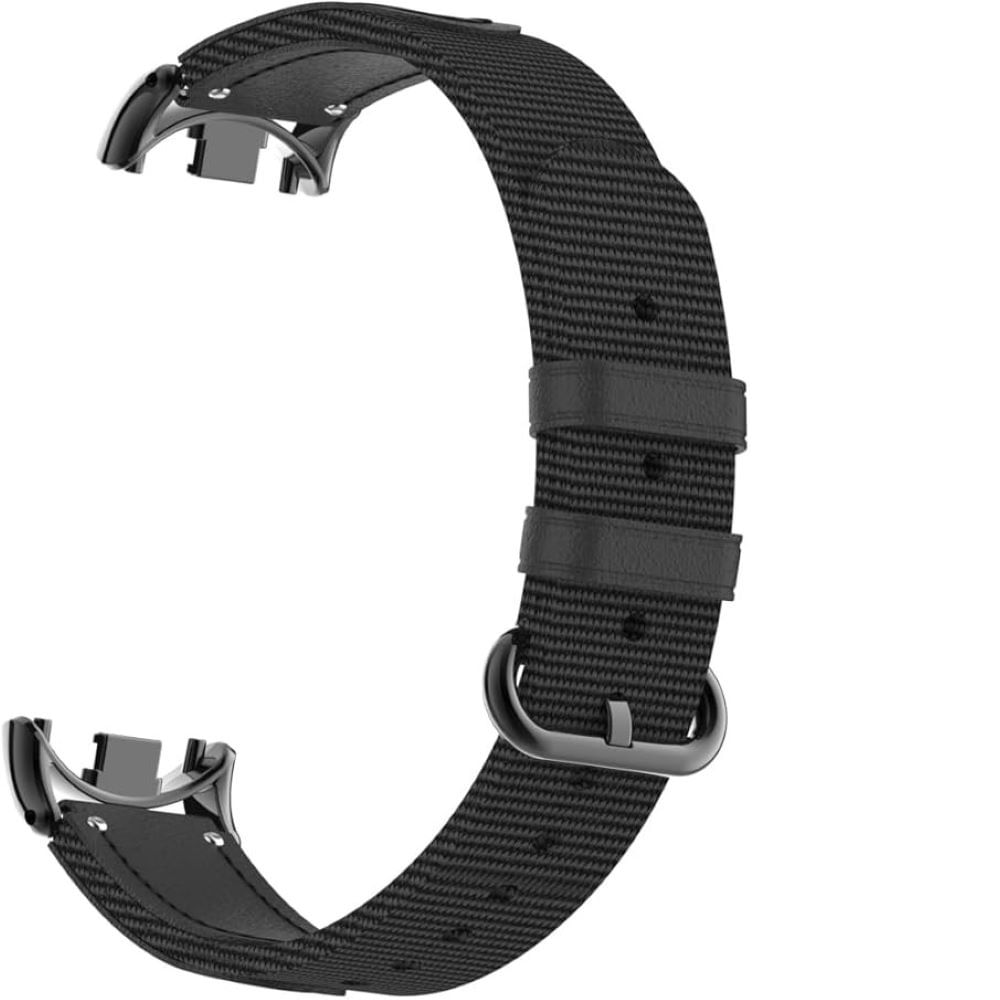 Correa de cuero y tela para Xiaomi Band 8-9 Negro