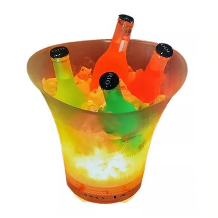 Parlante Hielera Bluetooth Recargable K036 Luz RGB Cubeta Cubo 7 Litro