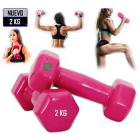 Mancuernas de Vinil 2 Kg Pack 2 Unidades Rosado