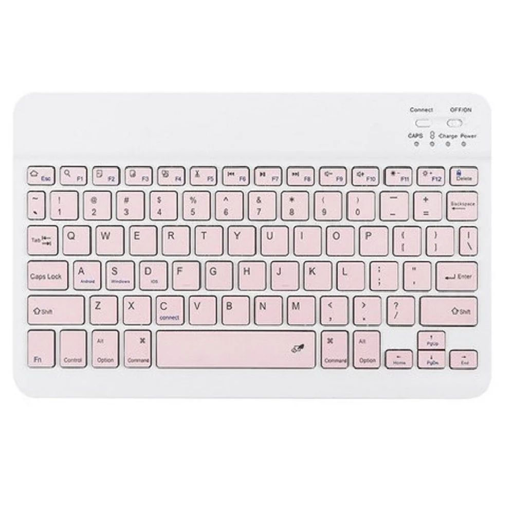 Teclado y Mouse Bluetooth Ultra Fino Rosado