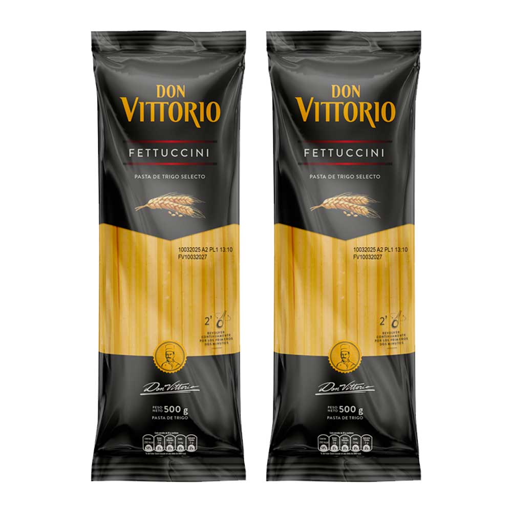 Pack Fideos Fetuccini DON VITTORIO Bolsa 500g x 2un