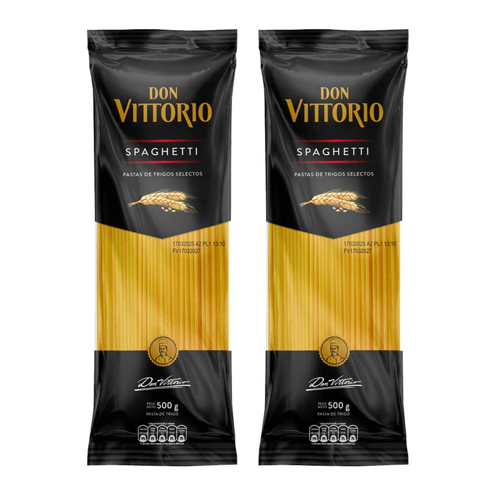Pack Fideos Spaghetti DON VITTORIO Bolsa 500g x 2un