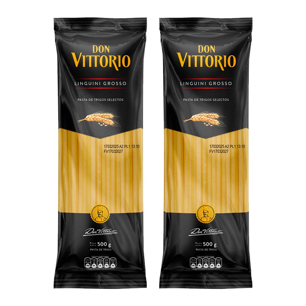 Pack Fideos DON VITTORIO Linguini Grosso Bolsa 500g x 2un