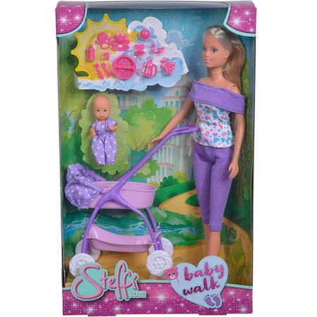 Muñeca 3D Steffi Love Paseo De Bebé Morado