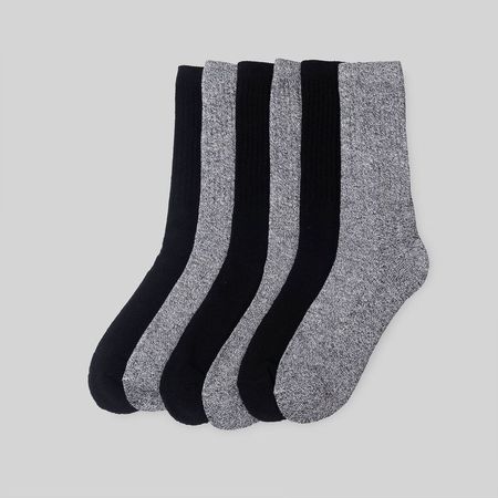 Medias Madison Pack X6 Gruesas Negro01 Hombre