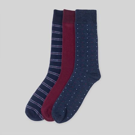 Medias Madison Largas Pack X3 Unitario Azul Hombre