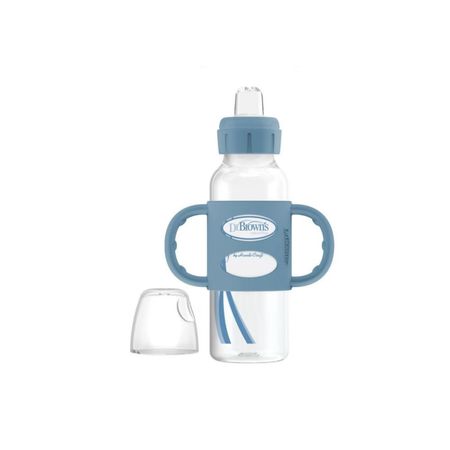 Biberón Dr Browns De Polipropileno Boca Estrecha Con Boquilla Con Asas 8Oz/ 250Ml Celeste