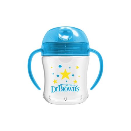 Vaso De Transición Dr Browns Antiderrame Con Boquilla Suave 6 Oz/180Ml Color Azul