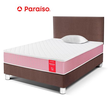 Cama Classic Medallón Ergo Chocolate 1.5 Plazas + Cabecera