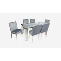 Juego de Comedor Fiore - 6 Sillas - Acero Inoxidable