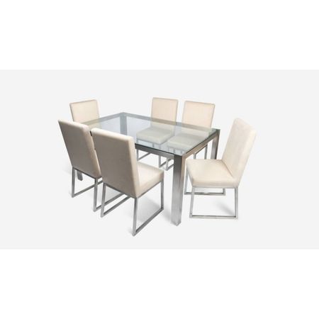 Juego de Comedor Eva - 6 Sillas - Acero Inoxidable