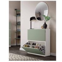 Zapatera Clásica Robinson 2 puertas color Blanco/Agave TU MESITA