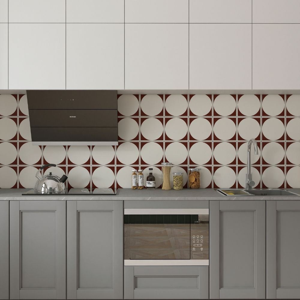 Pared Graficada Decorado Montalcino 20x20cm 1m2 Orange