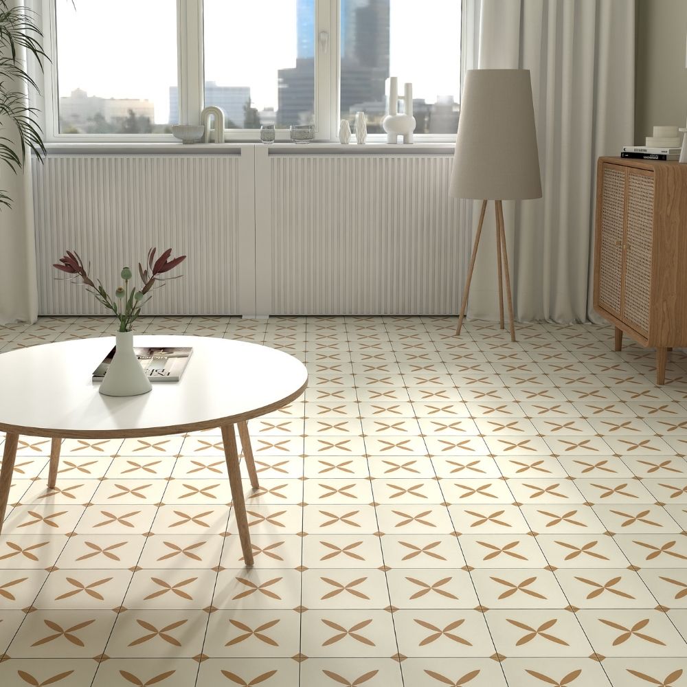 Pared Graficada Decorado Portofino 20x20cm 1m2 Orange