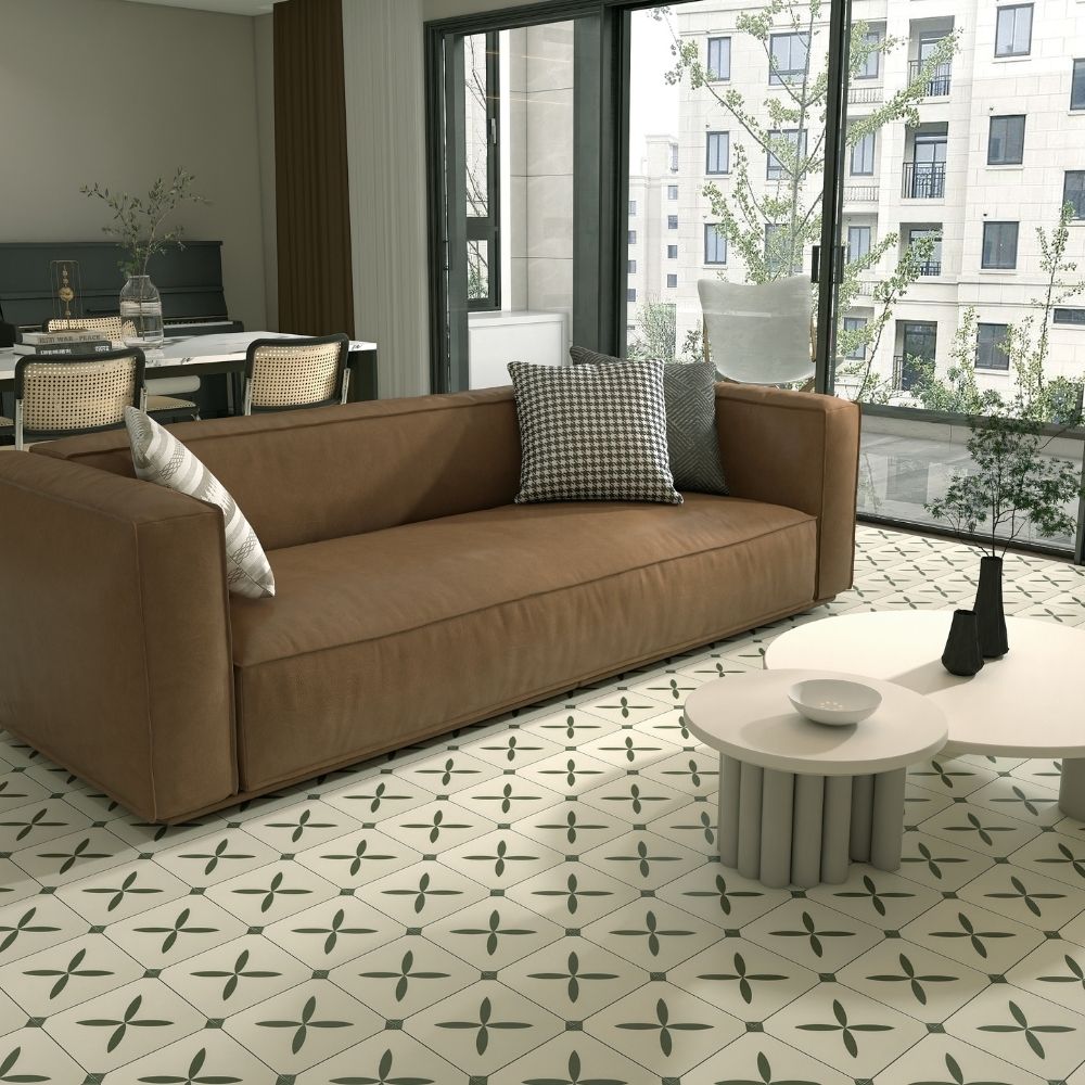 Piso Decorado Graficado Ravello 20x20cm 1m2 Orange