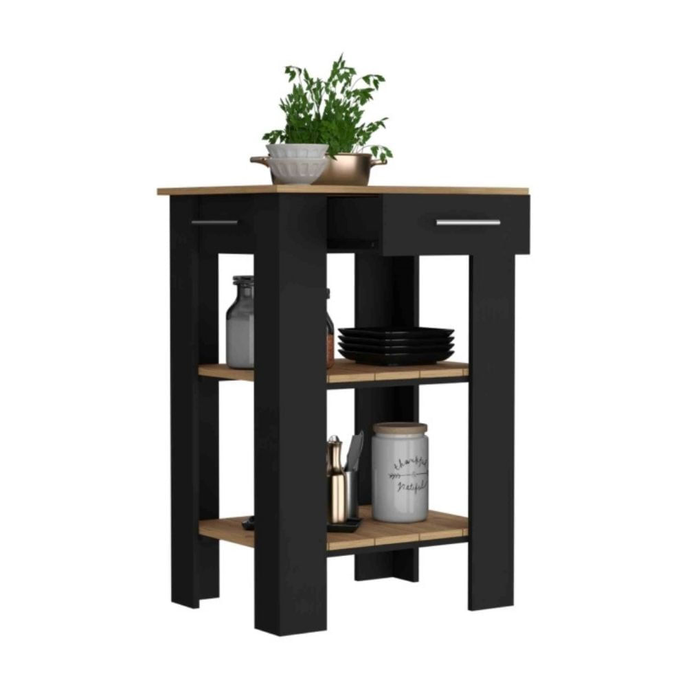 Isla de Cocina Tuhome Cala 1 Cajón Wengue/Macadamia