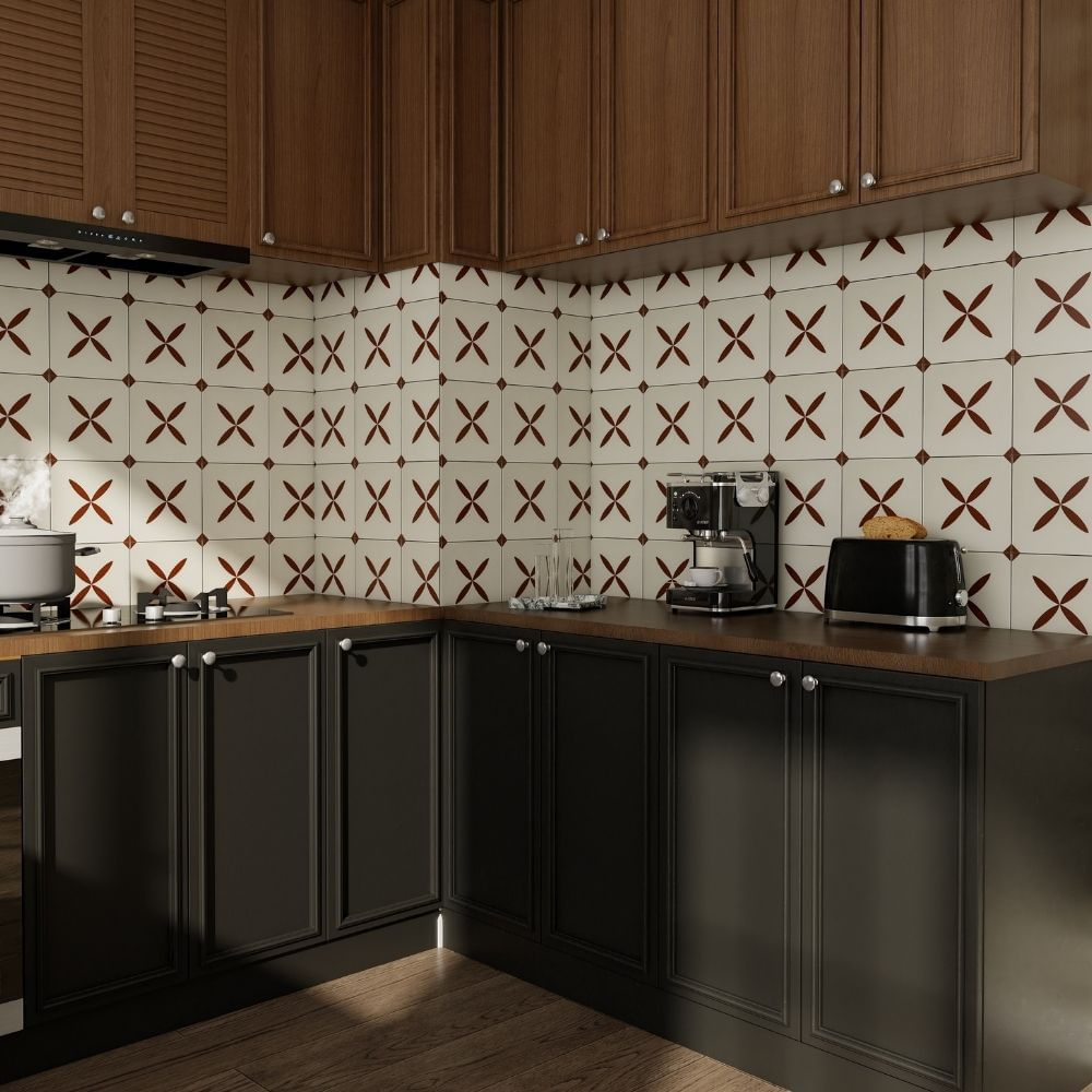 Pared Graficada Decorado Cinque Terre 20x20cm 1m2 Orange