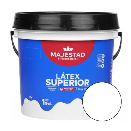 Pintura Látex Superior Majestad Mate Blanco 1 galón