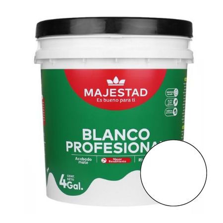 Pintura Látex Profesional Majestad Mate Blanco 4gl