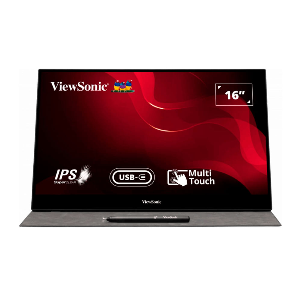 MONITOR VIEWSONIC TD1655 15.6"" FHD IPS, 2X USB 3.1 TIPO-C 3.5MM 1X MINI HDMI ALTAVOCES P/N: TD1655