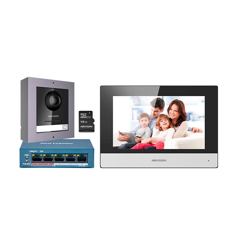 VIDEOPORTERO IP HIKVISION KIT DS-KIS602 C/DS-KD8003, DS-KH6320 - P/N: DS-KIS602