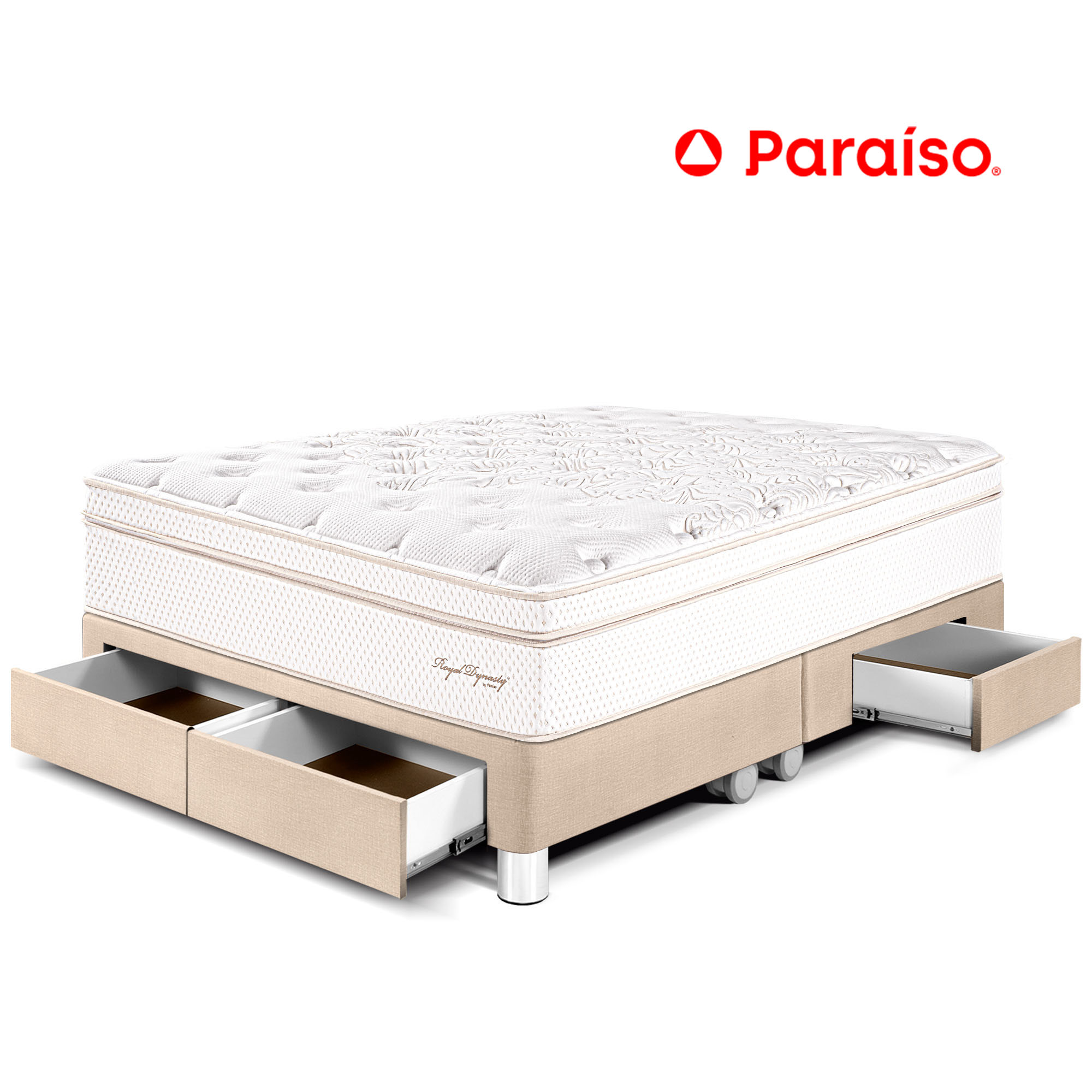 Cama PARAÍSO Royal Dynasty C Caj King Champagne