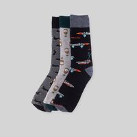 Medias Largas Hypnotic Pack X 3 Medias Gris Hombre