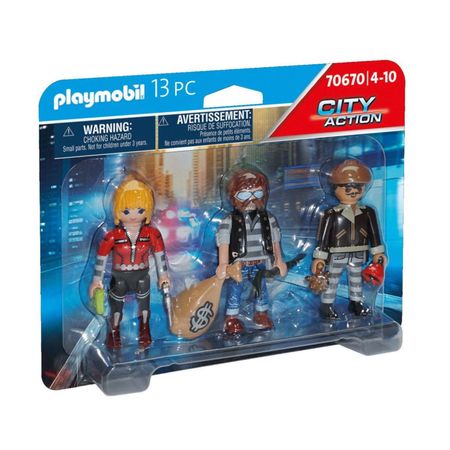Set De Juego Playmobil City Action 3 Figuras De Ladrones