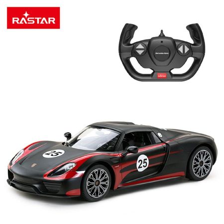 Auto A Control Remoto Rastar Porsche 918 Spyder Negro A Escala 1:14