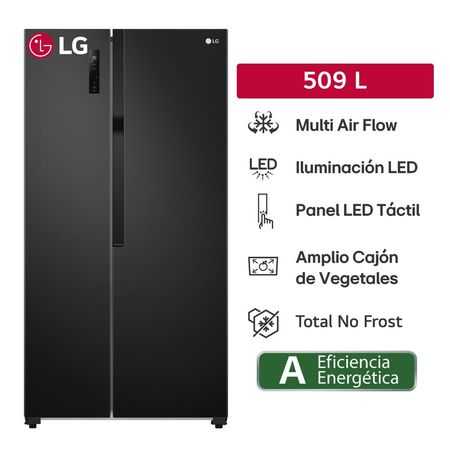 Refrigeradora LG Side by Side GS51MPD 509L Negro Acero