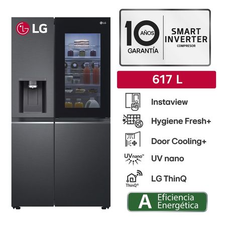 Refrigeradora LG Side By Side GS66SXT 617L Negro Mate