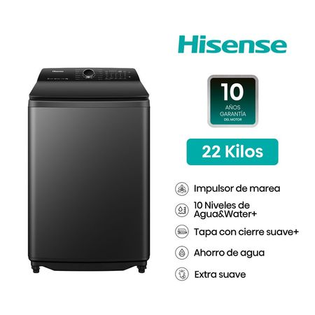 Lavadora Hisense 22KG Carga Superior WT5I2223DB Negro