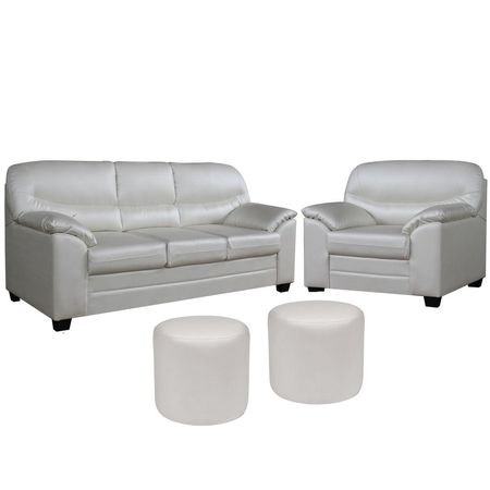 Juego de Sala Claudet 3-1  Cuerpos + 2 Puff Juego de Sala Claudet 3-1 Cuerpos + 2 Puff Perla